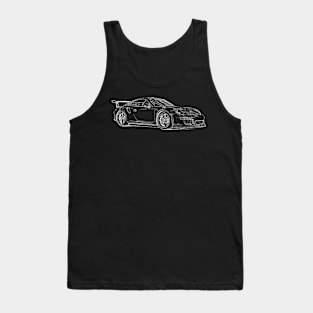 911 GT3 Wireframe White Tank Top
